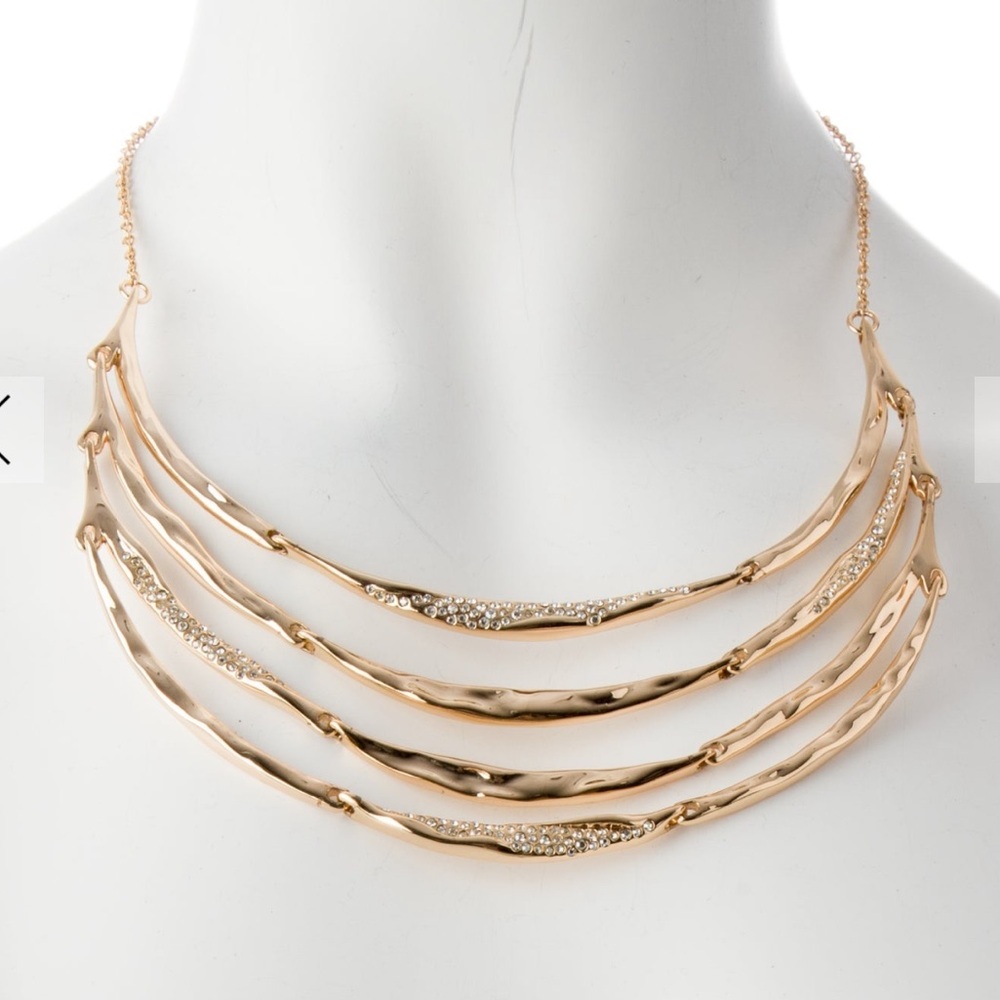 Alexis Bittar Crystal Encrusted Layered Row Necklace